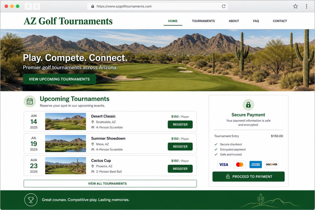 AZ Golf Tournaments website